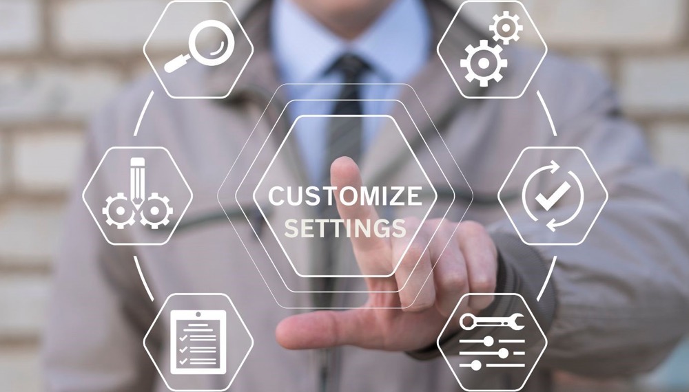 A customer service team manager selects an option to customize settings in a cloud contact center, to highlight that these tools have many configuration options