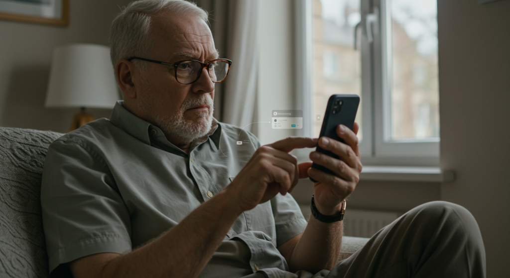 An elderly person can be vulnerable in the age of AI
